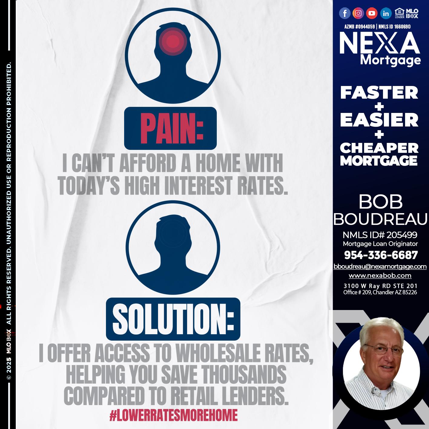 PAIN-SOLUTION - Bob Boudreau -Mortgage Loan Originator