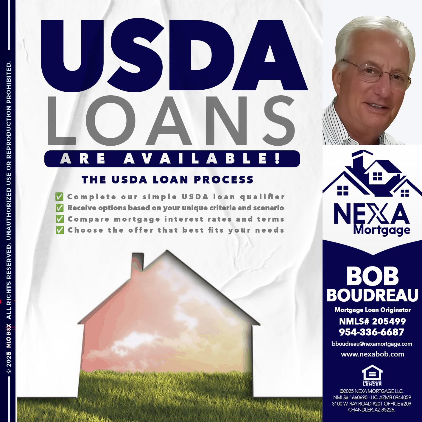 USDA LOANS - Bob Boudreau -Mortgage Loan Originator