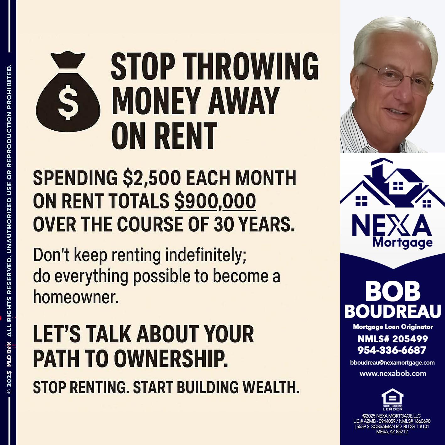 STOP THROWING - Bob Boudreau -Mortgage Loan Originator
