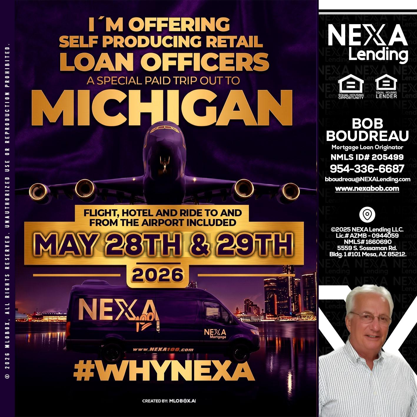MICHIGAN - Bob Boudreau -Mortgage Loan Originator