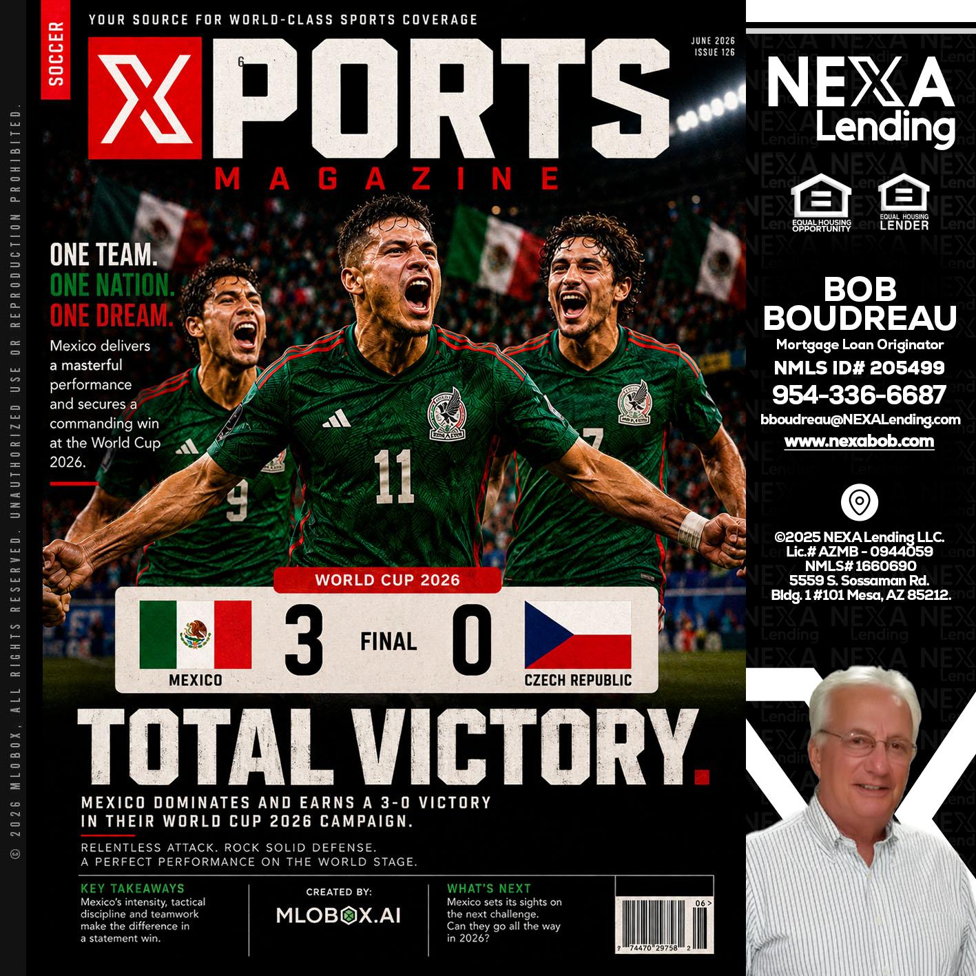 World Cup 2026 MEX 1-0 CZECH - Bob Boudreau -Mortgage Loan Originator