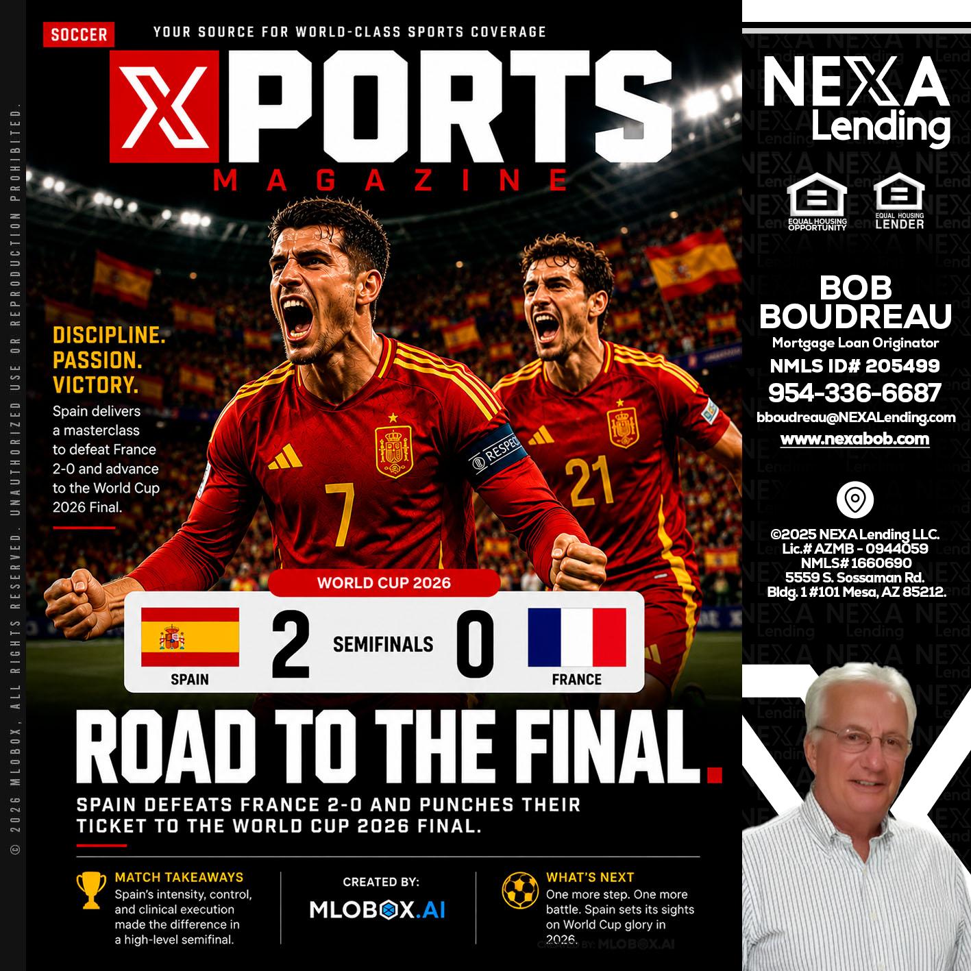 XPORTS WORLD CUP 2026 - Bob Boudreau -Mortgage Loan Originator