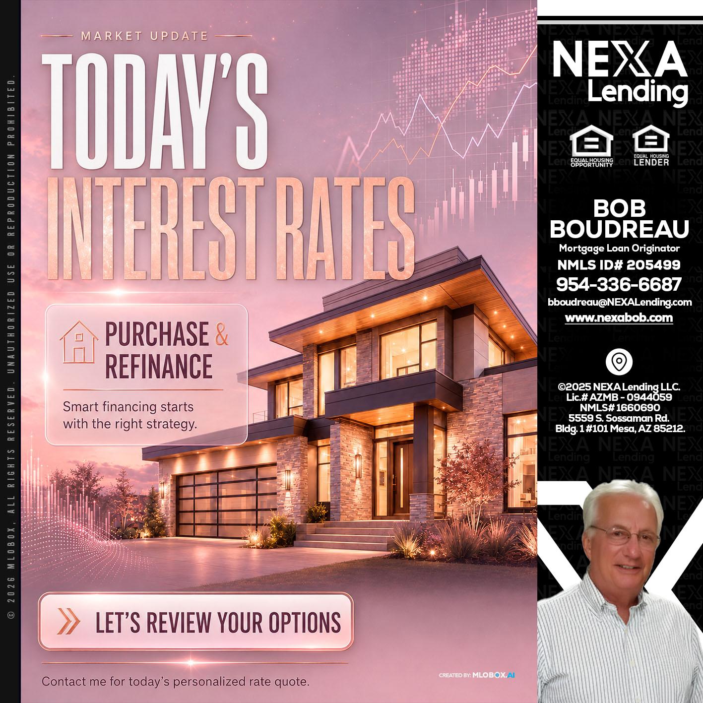 todays interest rates - Bob Boudreau -Mortgage Loan Originator