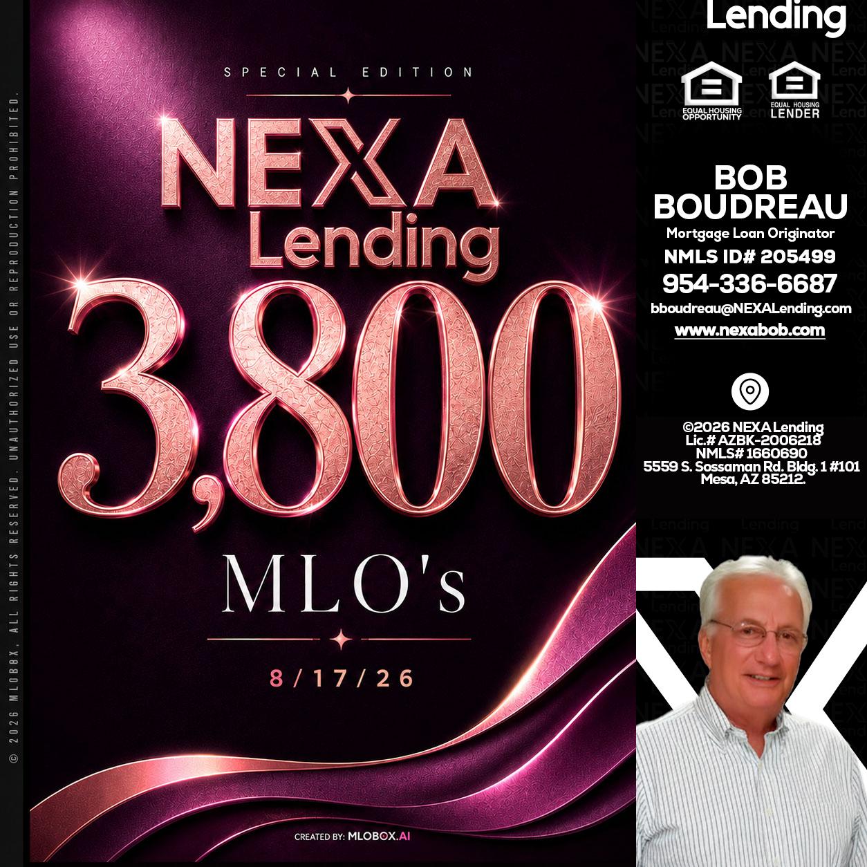 3800 MLOs - Bob Boudreau -Mortgage Loan Originator