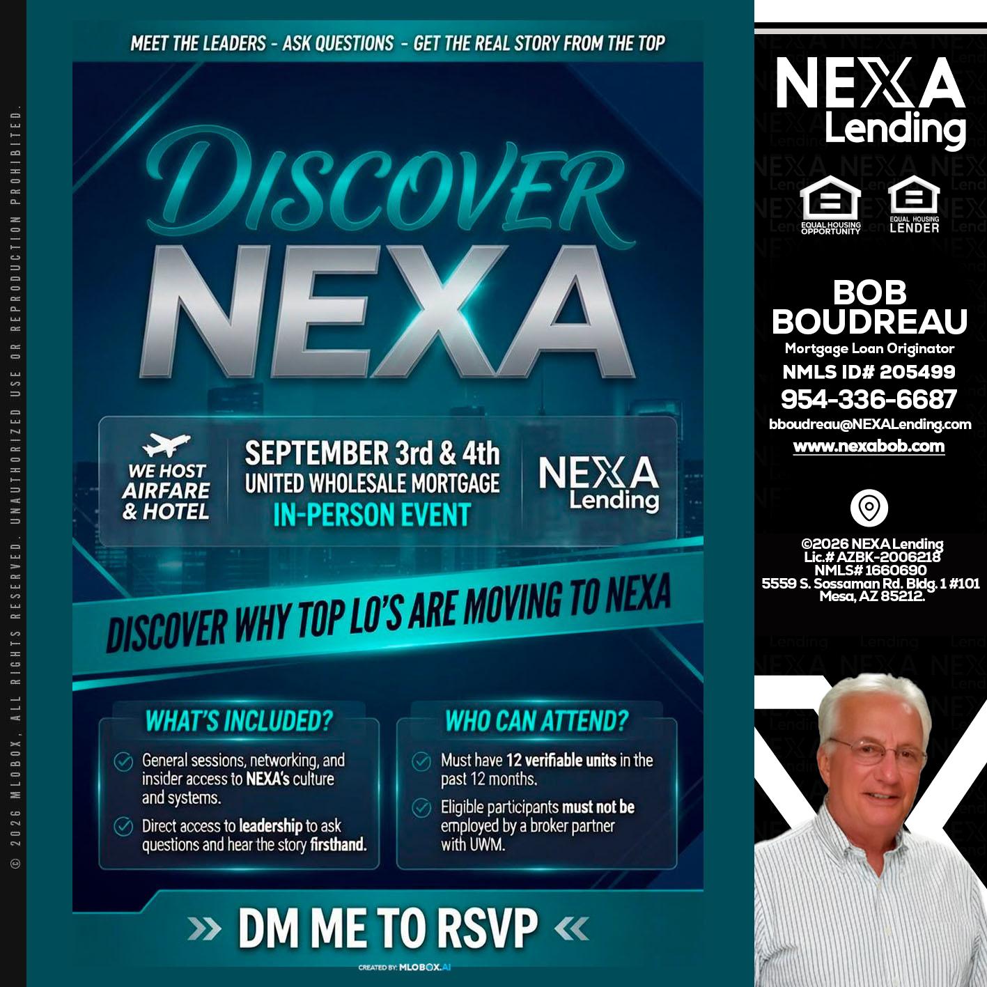 DISCOVER NEXA - Bob Boudreau -Mortgage Loan Originator