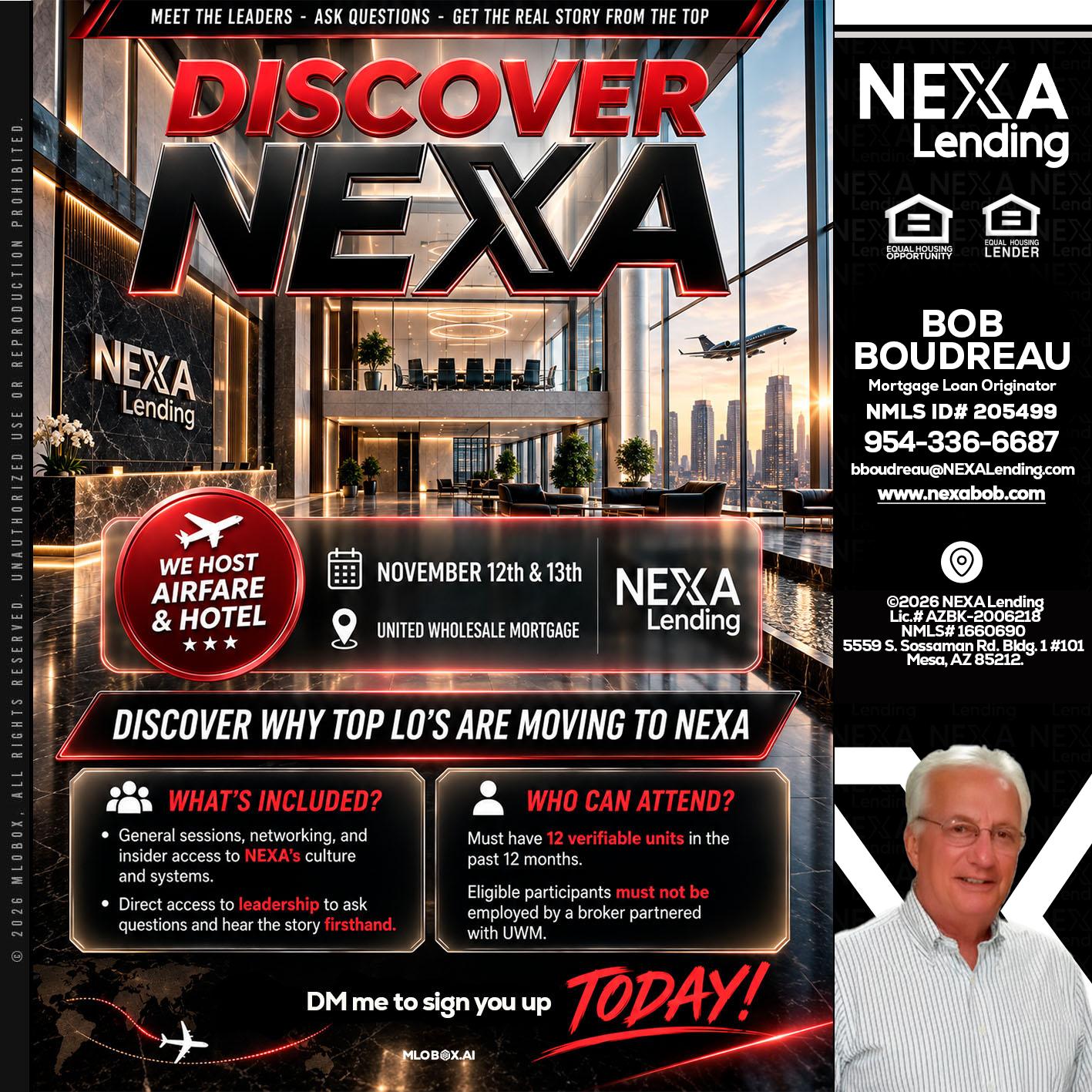 DISCOVER NEXA - Bob Boudreau -Mortgage Loan Originator