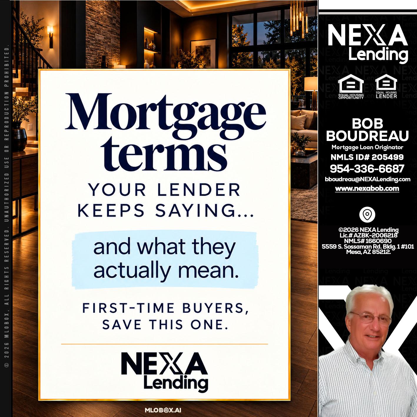 mortgage terms - Bob Boudreau -Mortgage Loan Originator